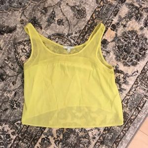LF NEON YELLOW SHEER CROP TOP